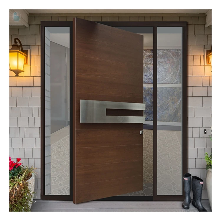 Modern Exterior Wood-glass Doors For Internal Use, Featuring Wood And Glass Components