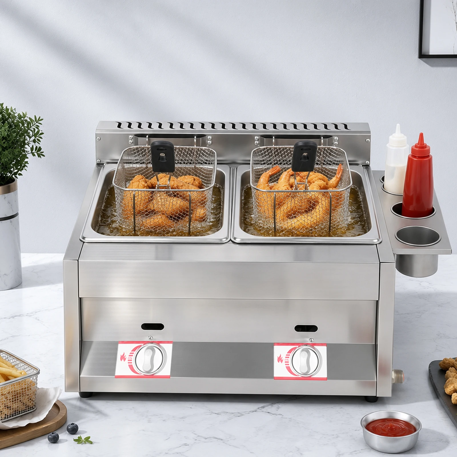 Silver 6L×2 Dual‑Tank Gas Stai - đánh giá và giá Food Snacks Restaurant