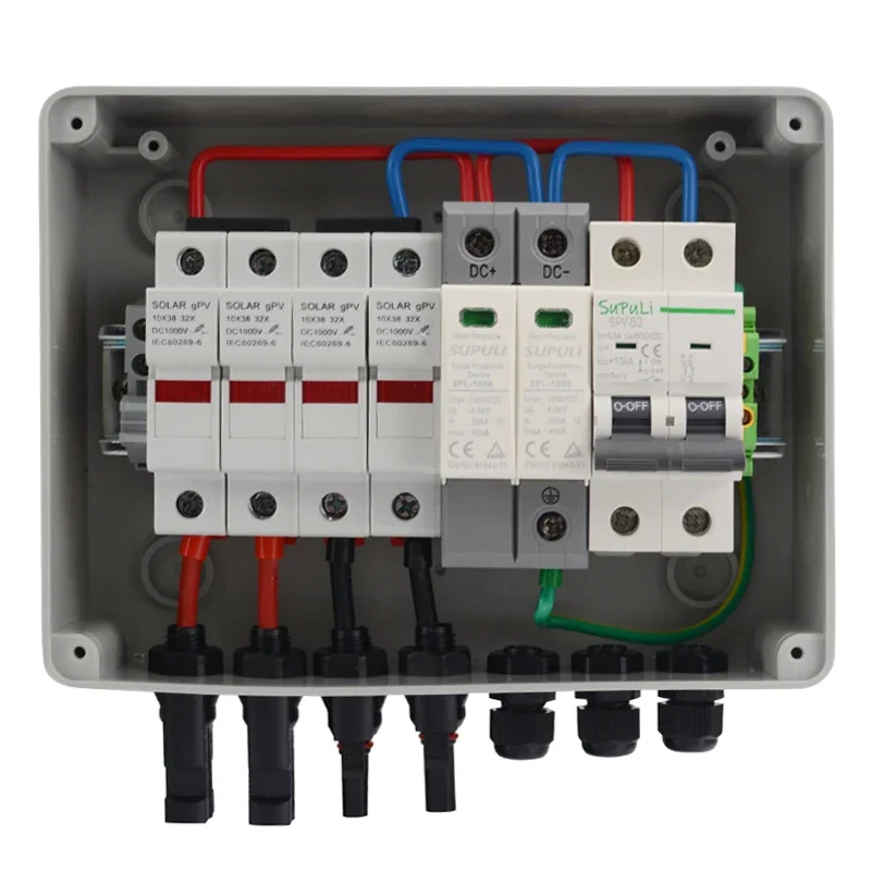 

PV Combiner Box 2 in 1 Out 600V 25A 2 Strings Solar Panel Photovoltaic Dc Pv Combiner Box