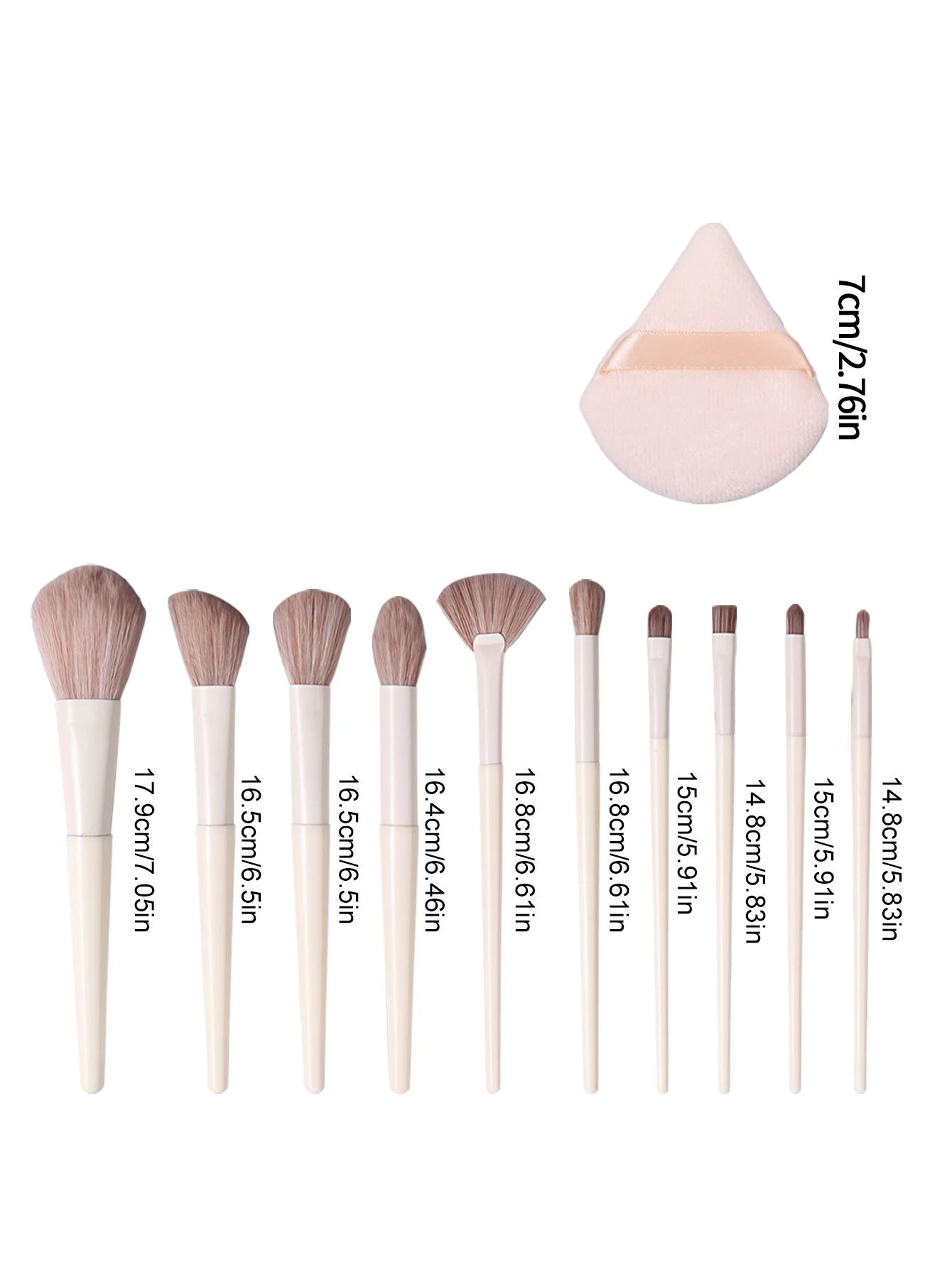 Complete 22-piece makeup brush set layout