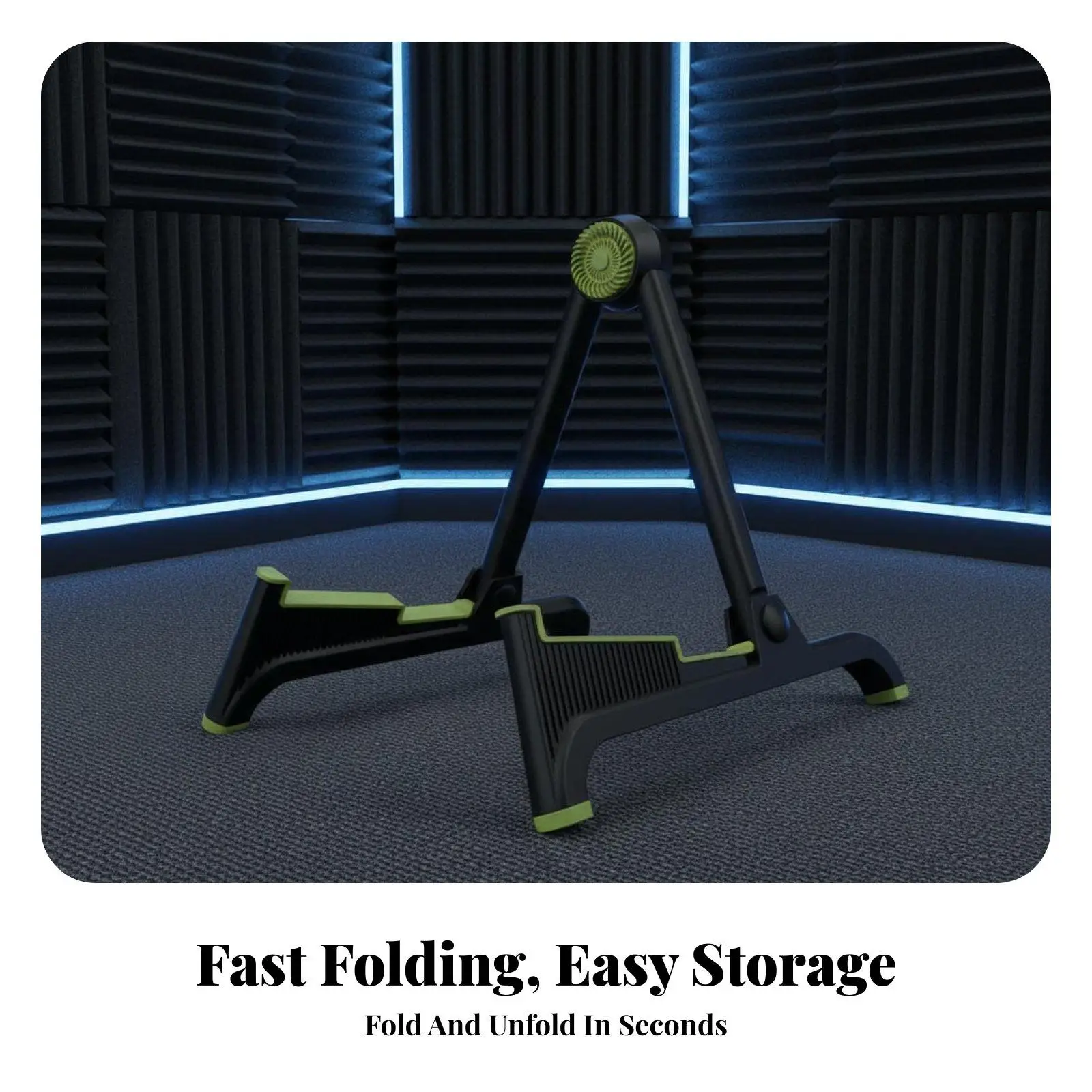 Portable Folding Rack for Guitar Bass Ukulele Banjo Violin with Soft Cradle Protection Sturdy Tripod Base for Studio Travel