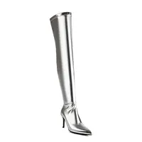 SGESVIER Elastic Women's Over the Knee High Boots Sexy Long Thigh High Boot Ladies Winter Shoes Black Gold Heeled Party Shoes - Image 5