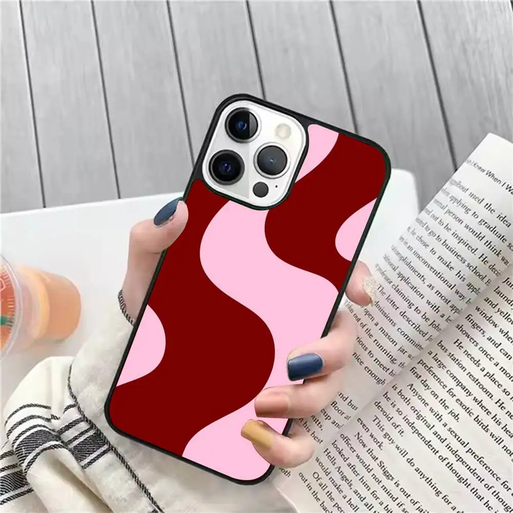 

Чехол для телефона в красную полоску с сильным магнитом для IPhone 16, 15, 14, 13 Pro Max 11, 12 Mini