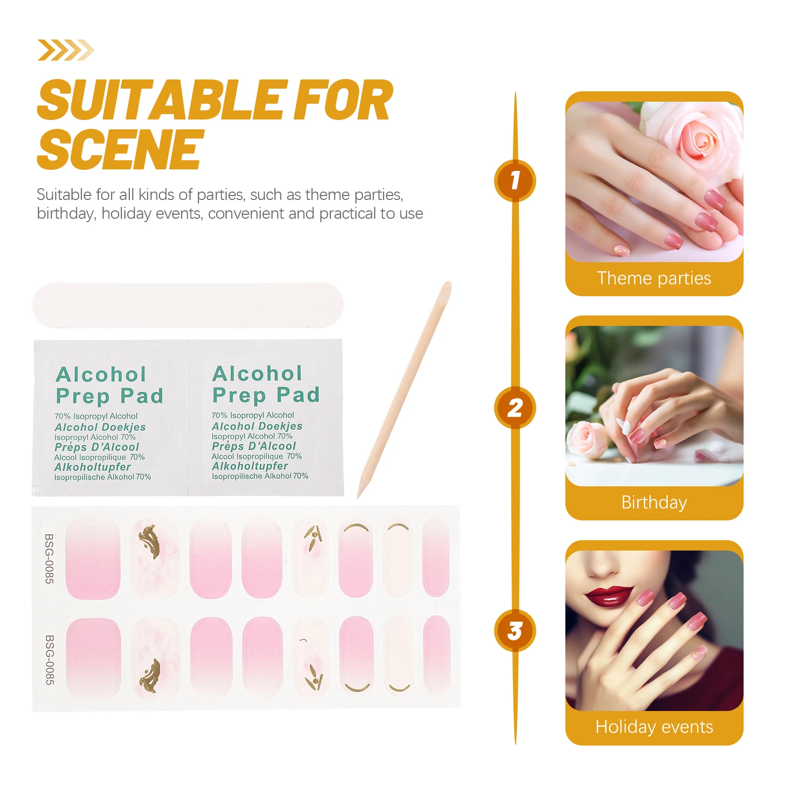 

Nail Stickers for Art Decor Strips Semi Cured Gel Nails Pedicure Diy Manicure & Decals