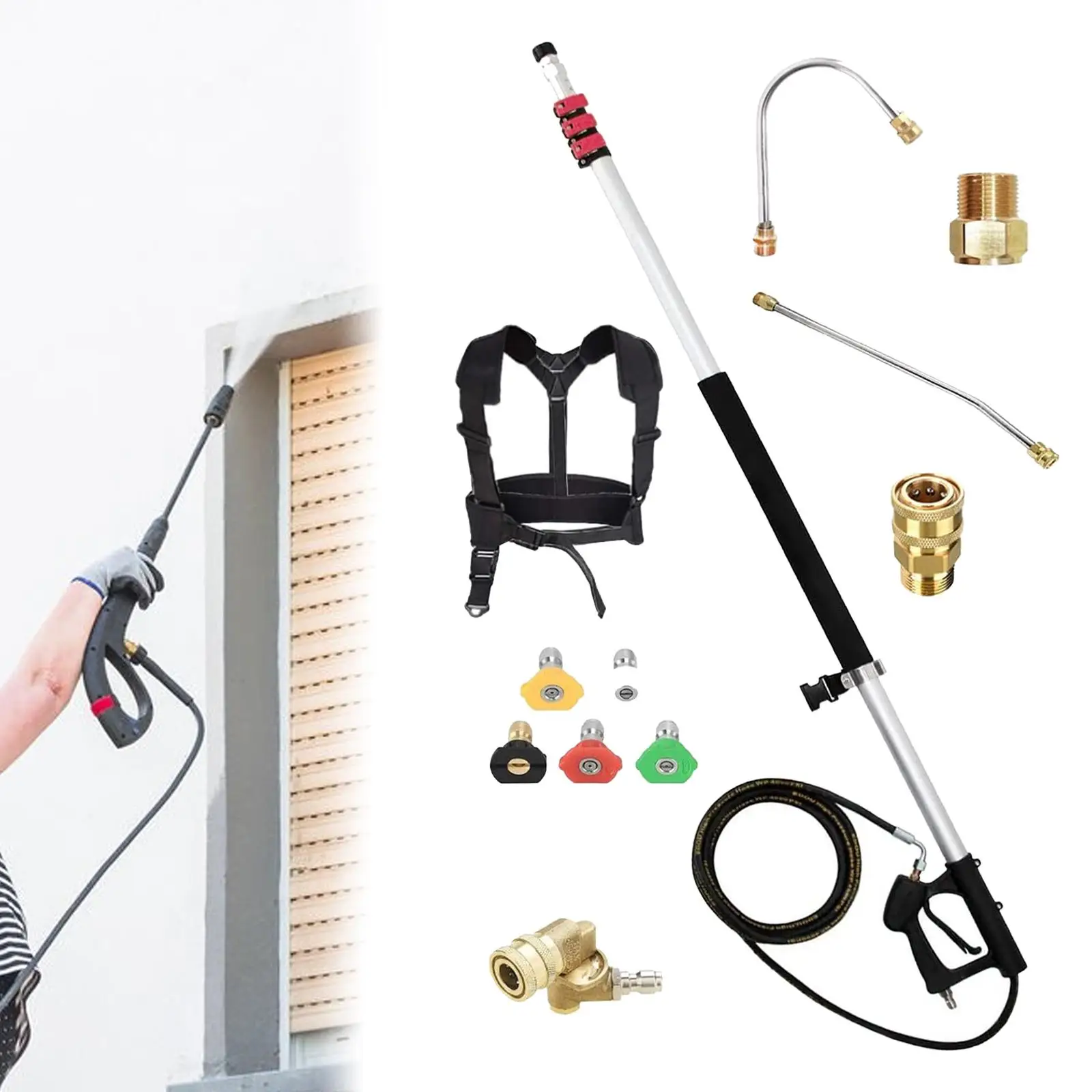 

Pressure Washer Telescoping Rod Sturdy High Performance Gutter Cleaner Tool