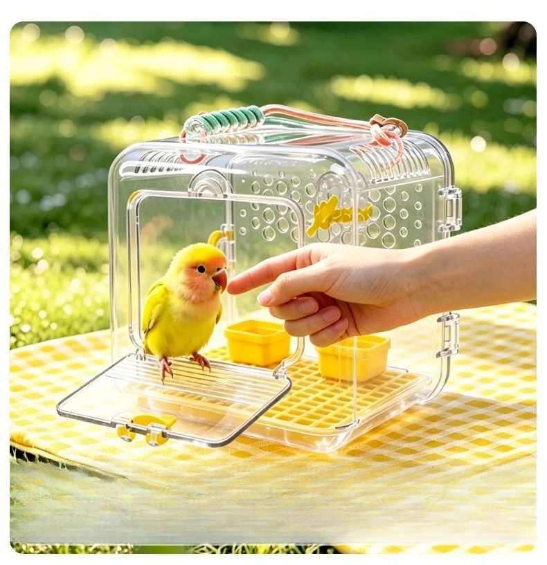 Parrot Travel Cage Portable Outdoor Carry Bag for Budgie Peony Viewing Handheld Bird Cage Bird Cage Cover Bird Cage Bird Hammock - view 3