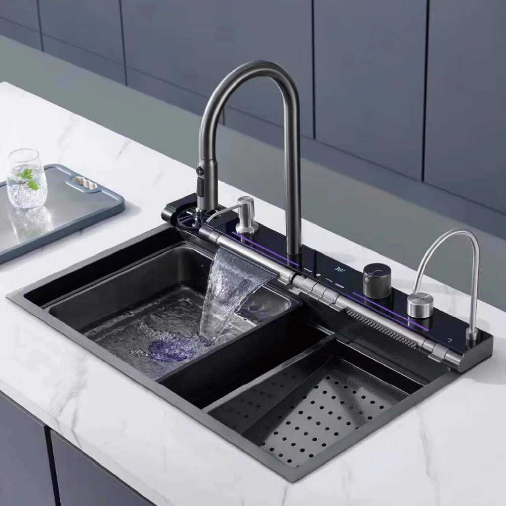 Custom Fregadero Deep Basin Nano For Kitchen Sink With Cup Washer Under Mount Embedded Kitchen Sink