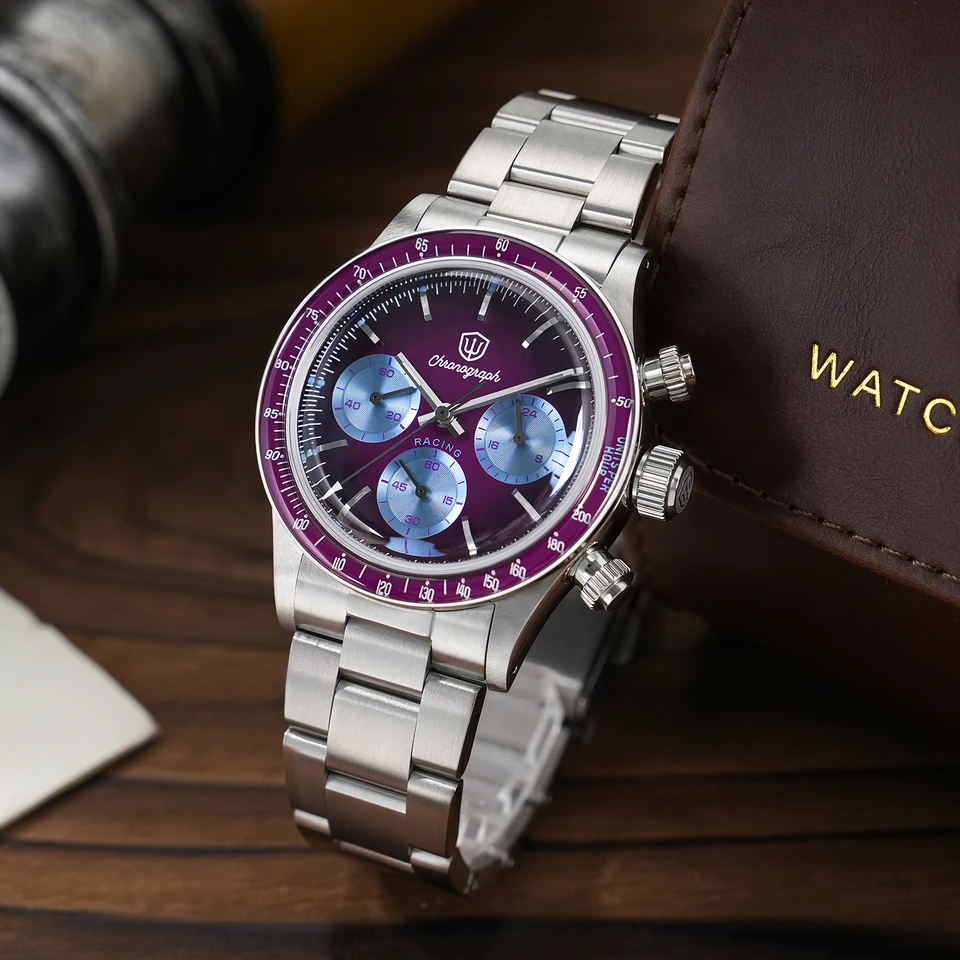 wao Watchdives WD6263 Vintage Racing Chronograph Watch VK63 Quartz
