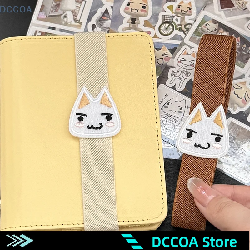 Cartoon Kitten Notebook Decoration Straps Elastic Loose-leaf Notebook Band Binding Rope Binder Strap Wysokiej jakości pasek do notebooka