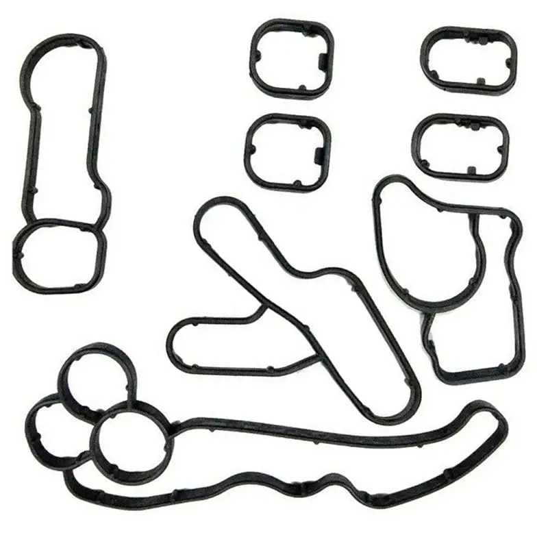 8Pcs Oil Cooler Gasket Seal And Filter Housing Gasket Set For BMW N47 N57 4+6 Cylinder Diesel 11428580680 11428580681-A54R