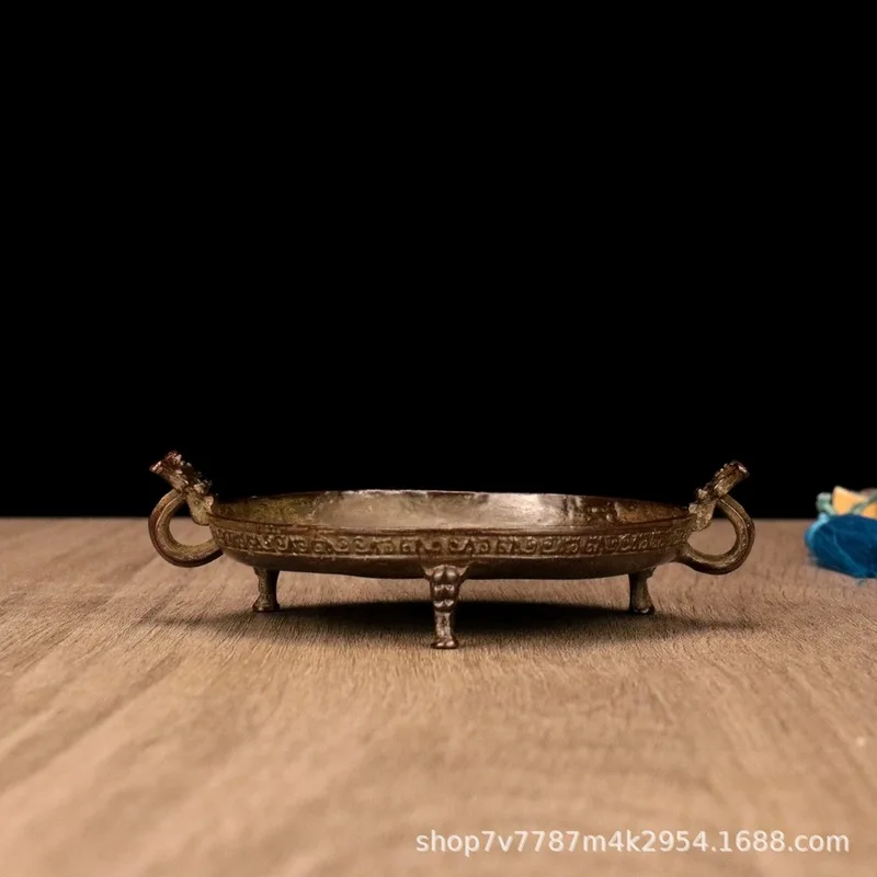 Brass alloy craft item with double animal ears, pen holder, home decoration ornament