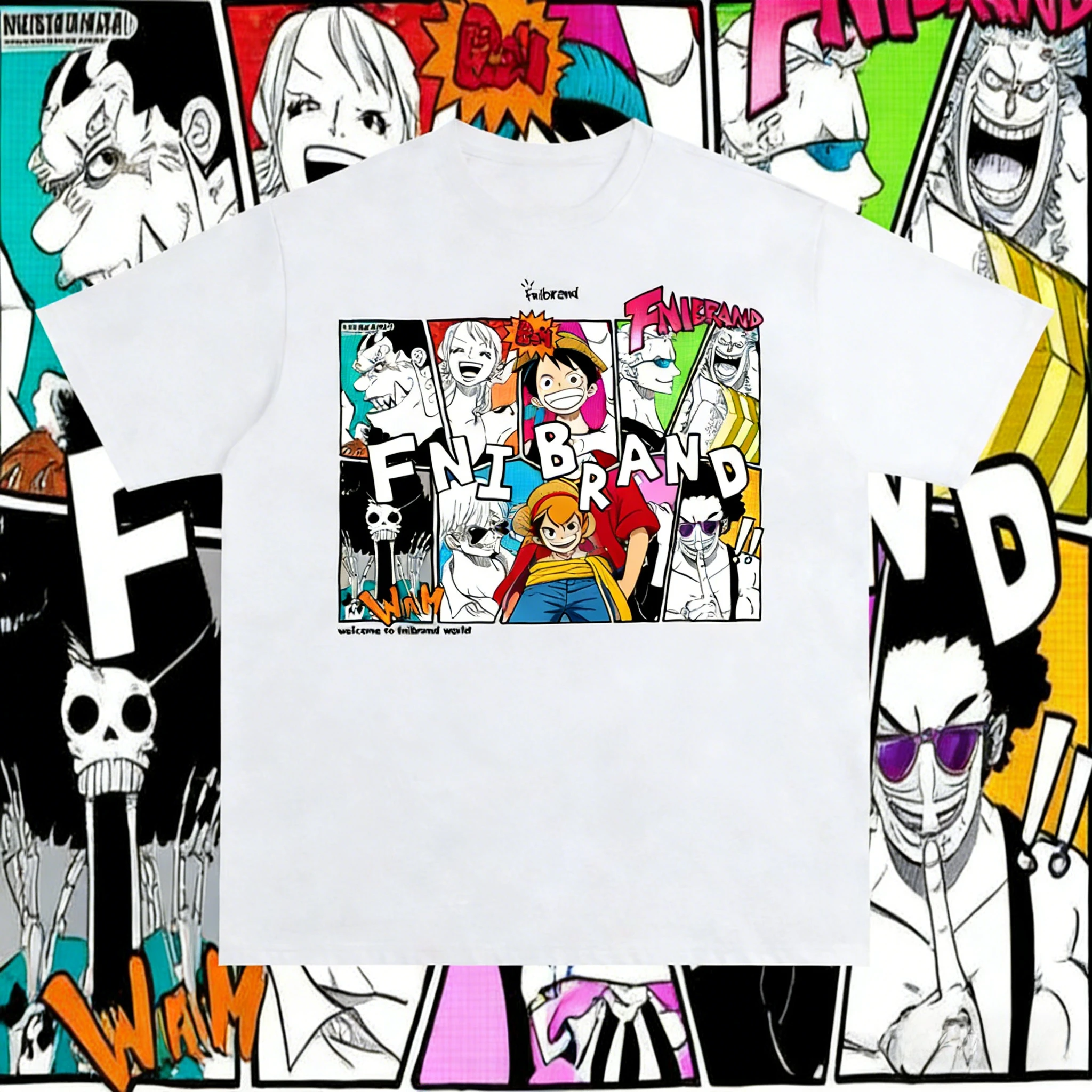 

2026 Summer One Piece Straw Hat Pirates Manga Collage 3D Printed T-Shirt, Retro Cotton Breathable Oversized Tee for Adult Kids