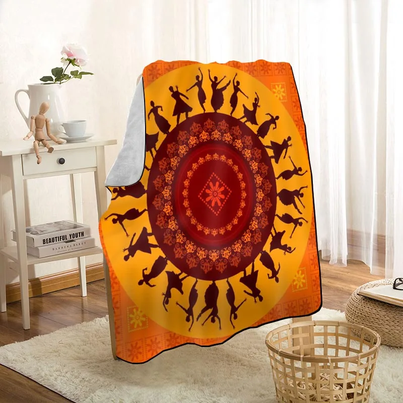 

HEARMNY Folk Dance Blanket Super Soft Warm Microfiber Fabric Blanket For Couch Throw Travel Adult Blanket 0524
