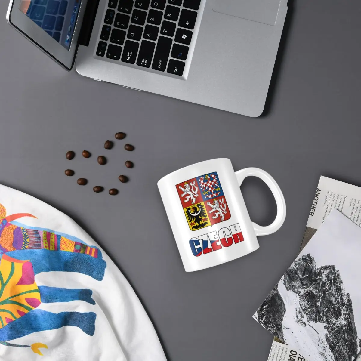 Mark Cup Mug Czech Republic Letter Flag Emblem Coffee Mugs Tea Milk Water Cup Travel Mugs For Office Home view 5