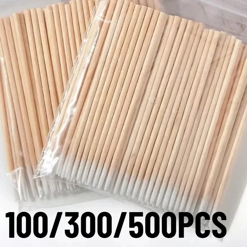 100/300/500 قطعة أعواد قطنية صغيرة للغاية مناسبة لمستحضرات التجميل الأذن الحاجب الشفاه رمش كحل مسمار مسح الأداة