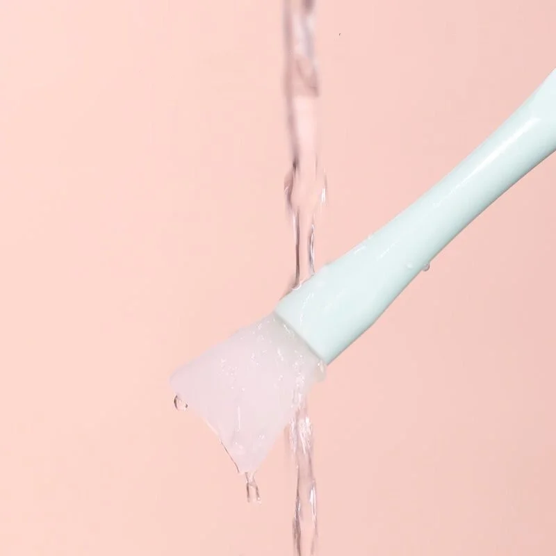 1개 실리콘 페이셜 마스크 브러시 부드러운 헤드와 스크레이퍼 일체형 이중 사용 머드 필름 브러시 DIY 필름 조정 뷰티 도구