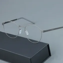 Germany Brand Round Screwless Glasses Frame Ultralight Oval Men Women Trend Eyeglasses Frames Designer Spectacles Eyewear Frame