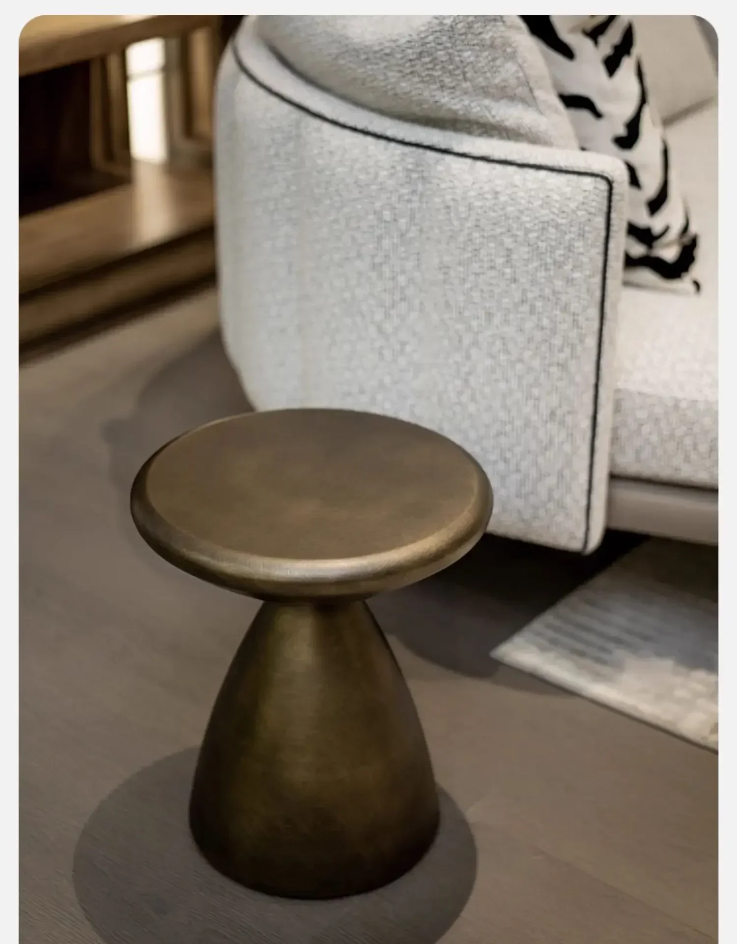 JJJJ07Living Room Side Table Nordic Metal Bronze Brushed Mini Internet Celebrity Small Coffee Table