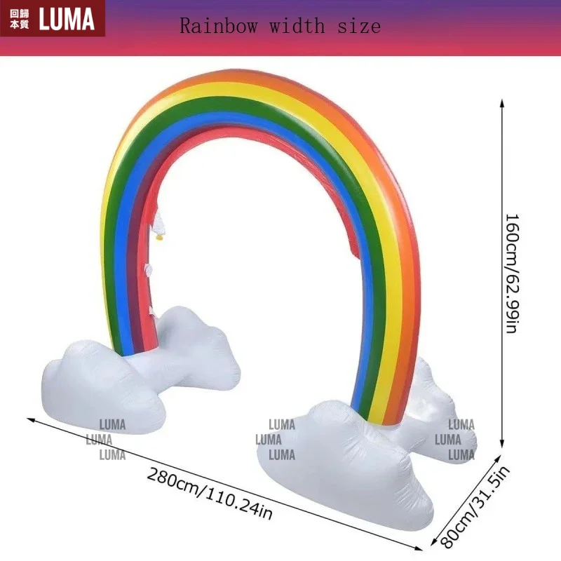 Inflatable Rainbow Water Sprinkler PVC for Children Yard Birthday Parties