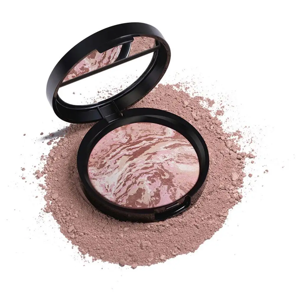 3-em-1 base de cozimento iluminador blush pó cor fundação correção óleo fosco controle facial fundação maquiagem bron f4c8