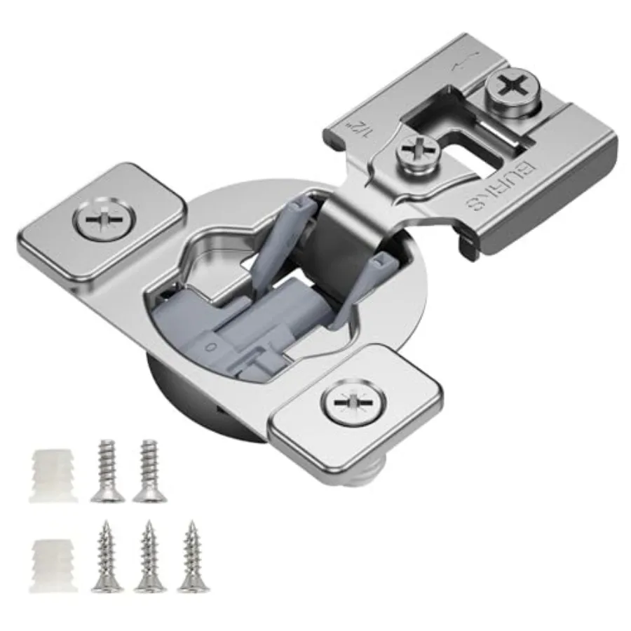 Hinges Pack Soft Close Hinges for Kitchen Cabinets Anti-Rust Self Closing Concealed Hinges Installation Instruction and Screws