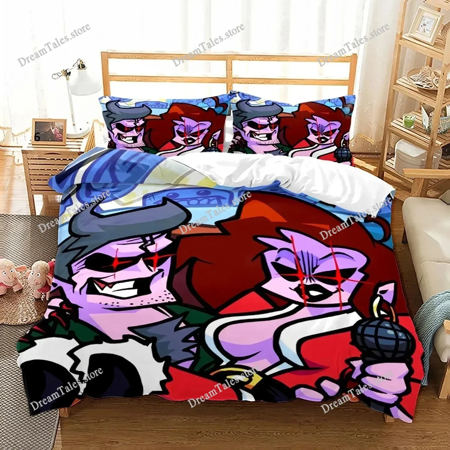 3D Friday Night Funkin Bedding Set Single Twin Full Queen King Size Friday Night Funkin Bed Set Children Kid Bedroom Duvet Cover