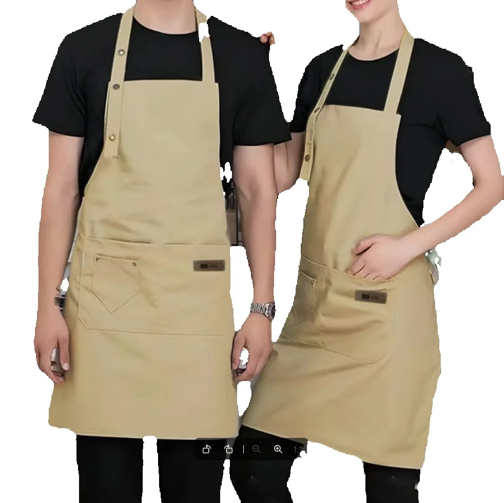 Kitchen Apron Unisex Cotton Canvas Adjustable Neck Waist Ties, Chef Cooking Baking Waiter Apron for Men Women, 2025 Best Seller