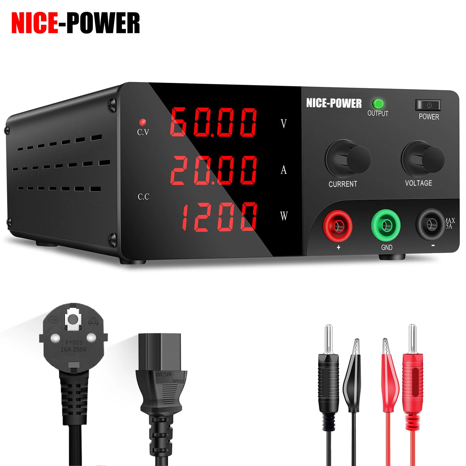 60V 20A 48V Labornetzteil DC Einstellbar 30V 20A Stromquelle 15V 60A Ausgang 600W 900W 1200W Für Batterieladung Reparatur