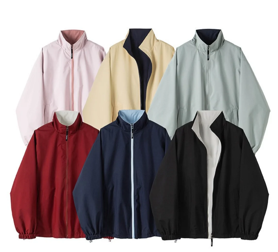 Women's Jackets 2026 Autumn Reversible Causal Windbreaker Women Basic Jackets Coats Zipper Lightweight Jackets Famale Outerwears