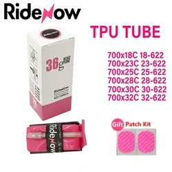 RideNow 36g Bike Inner Tube 700 X 18 25 28 32C Road Bicycle TPU Ultralight Tire with Patch Kit French Valve Length 45/65/85mm