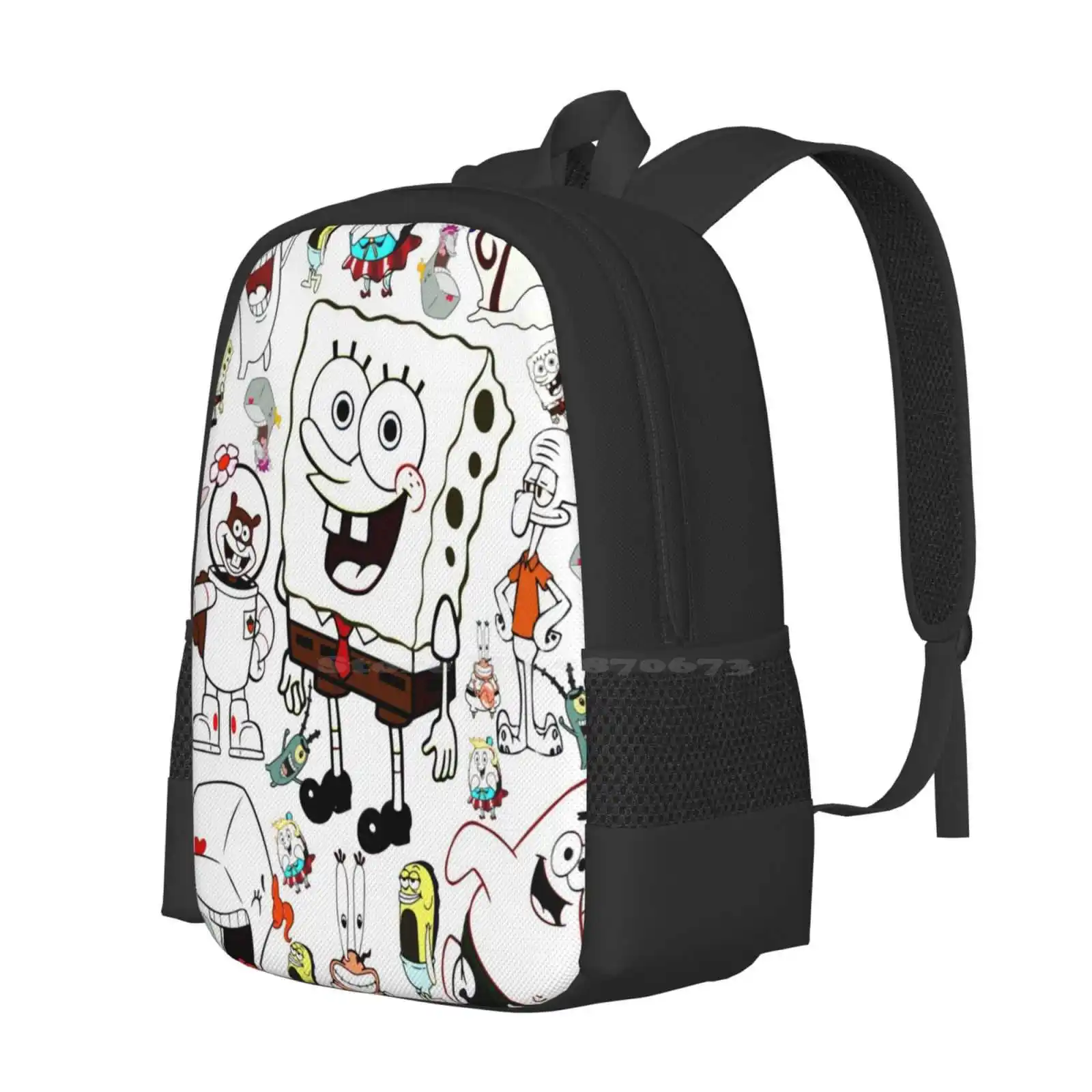 Family Fashion Pattern Design Travel Laptop School Backpack Bag Spngebob Sponge Squarepants Cartoon Anime Patrick Star Mr Crab