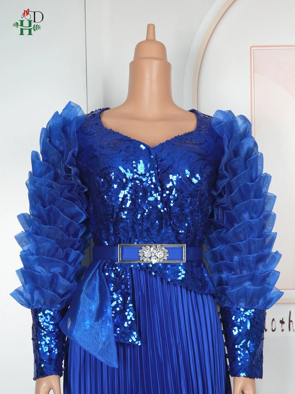 Новинка 2024 года, африканская одежда больших размеров для женщин, элегантные модные платья, турецкое вечернее свадебное платье, Анкара, плиссированное платье с блестками