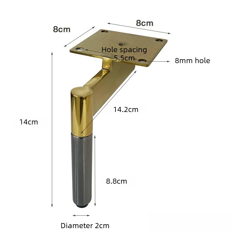 14cm Stainless Steel Material Dual Color Matching Sofa Legs, Bed Feets, Coffee Table Legs, Leisure Chair Legs, Footrest