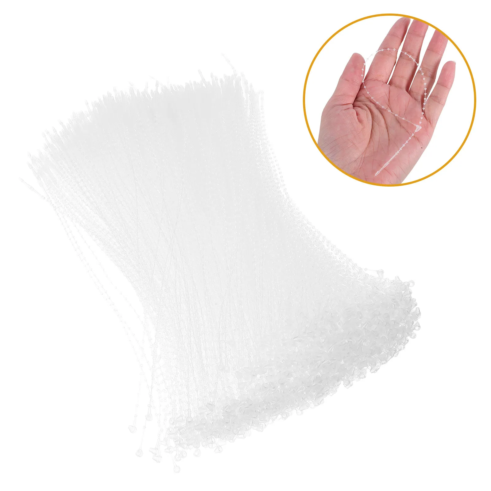

1000pcs Line Mother- Buckle Clear Beaded Loop Snap Fastener 23Cm Transparent Tagging String For Diy Jewelry Clothing Label