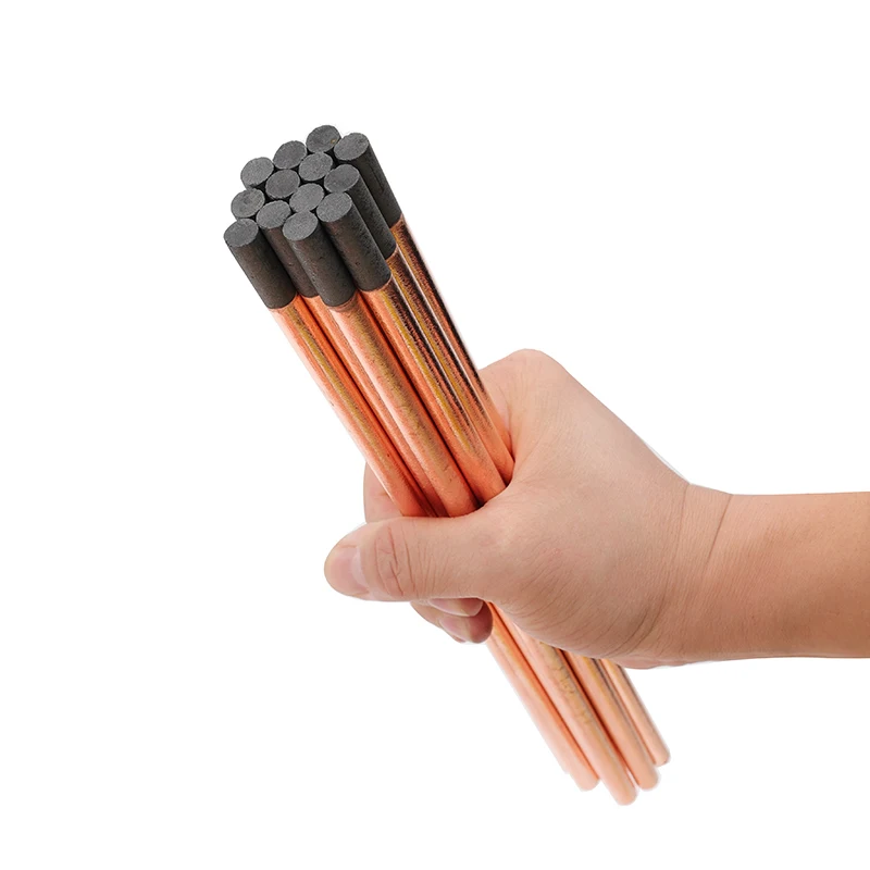 10 Pieces Round Arc Air Gouging Carbon Rod Bar 6-10mm Diameter Welding DC Gas Gouging Gun Electrode Graphite Rods 355mm Length