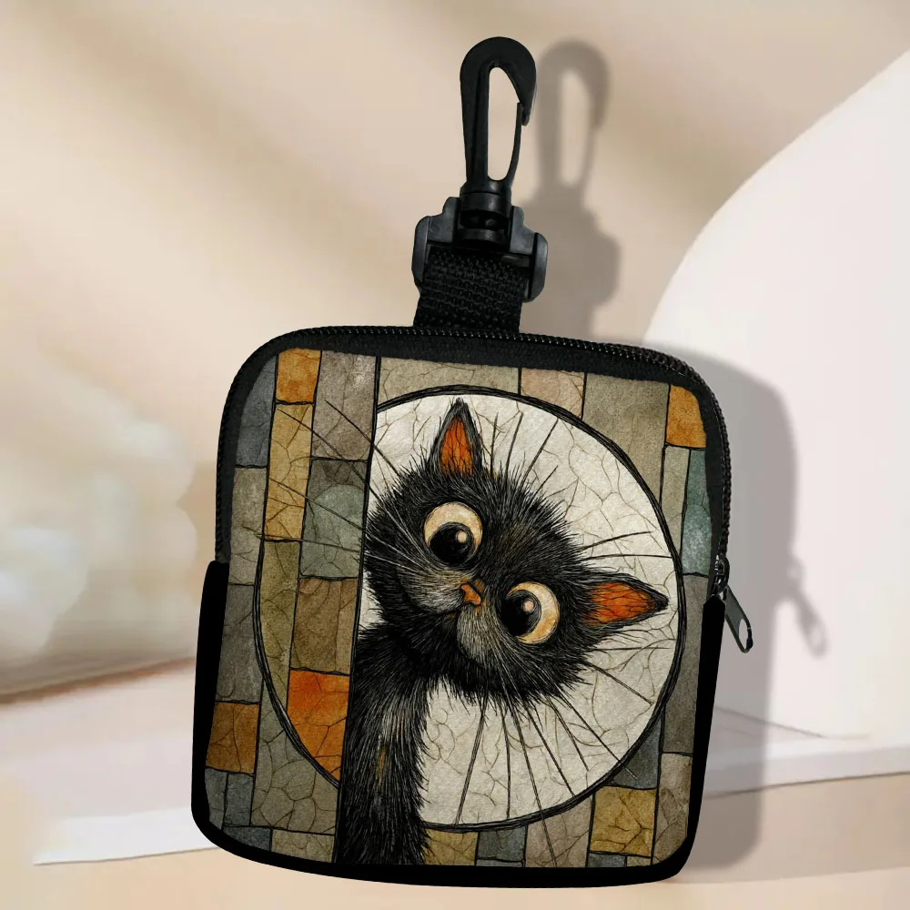 

Peeping Cat Portable Women Coin Bag Money Purse Id Card Holder Wallet Case Zipper Key Storage Pouch Mini Key Bag 5.23