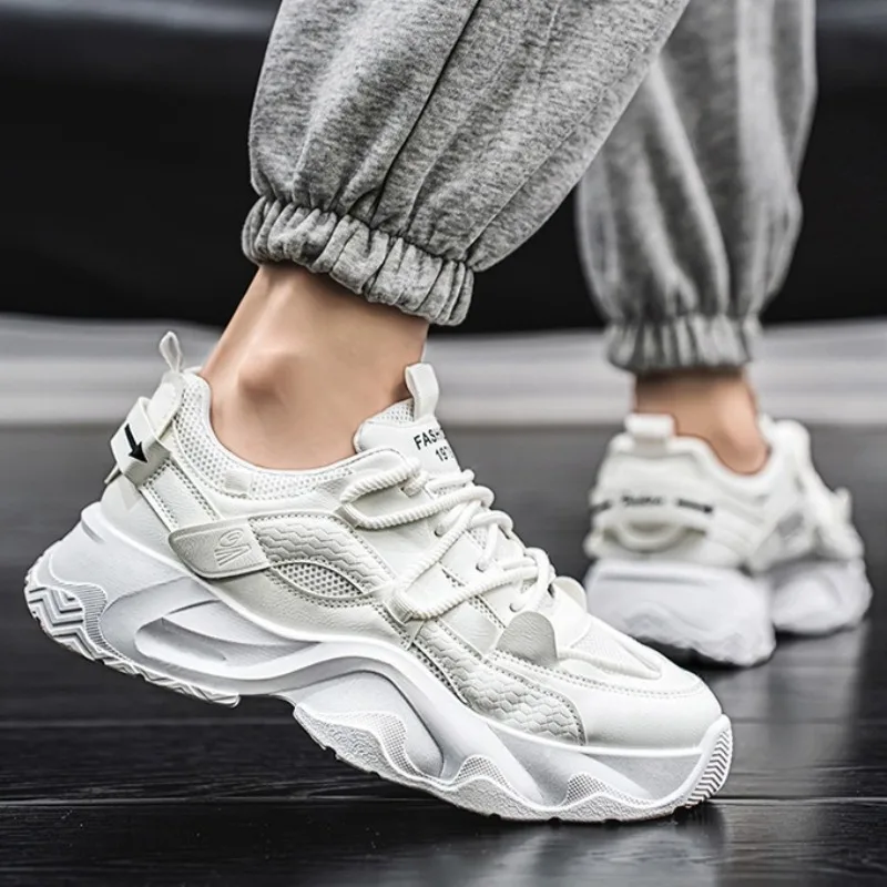 

High Quality Men White Shoes for Teenagers Fashion Anti Slip Wear Resistant Platform Sneakers Shoes for Men Zapatillas Hombre