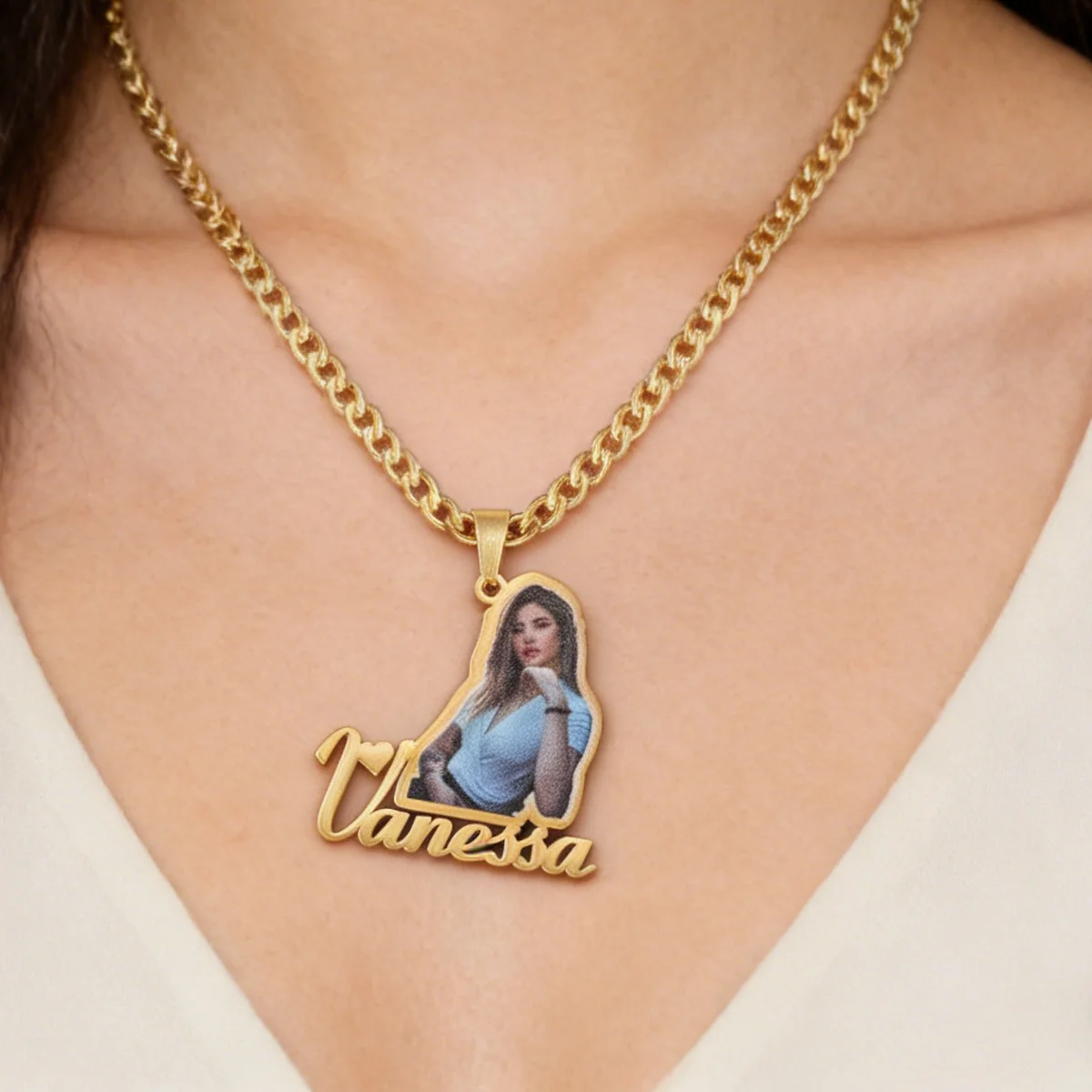 

Персонализированное цветное ожерелье с подвеской в виде фото, женское модное ювелирное изделие, индивидуальное изображение, табличка с буквами, колье, подарок на день Святого Валентина