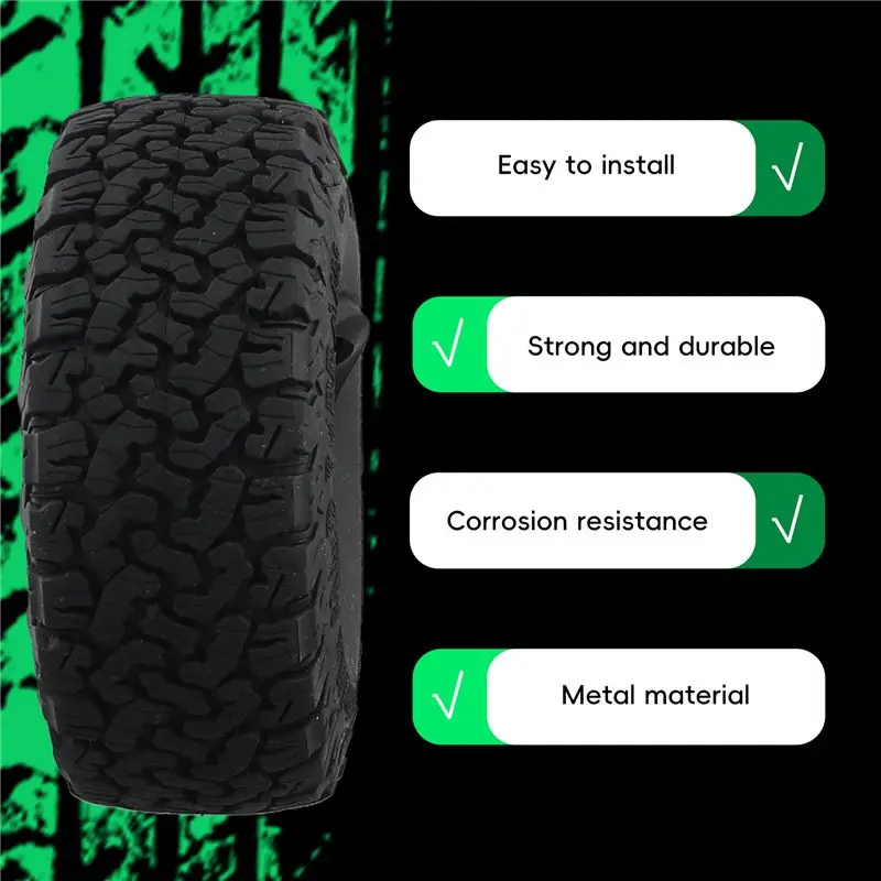ABXE-4Pcs 115X44mm Soft Rubber Tyre 1.9Inch Wheel Rock Terrain Tire For 1/10 RC Crawler Car TRX-4 Axial SCX10 90046