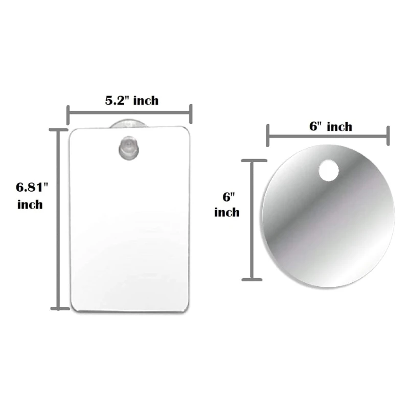 652F مكافحة الضباب مرآة دش الحمام ضباب مجاني مرآة حلاقة الحمام إكسسوارات السفر للرجال والنساء