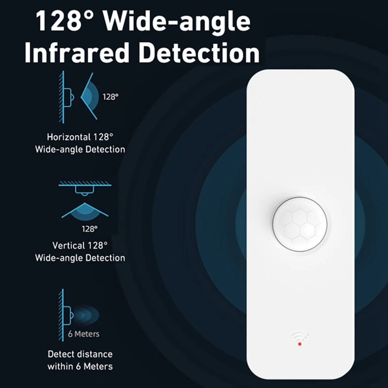 

Tuya Wi-Fi Инфракрасный датчик человеческого тела - охранная сигнализация, подходит для дома/гаражей/магазинов, прочный, простой в установке