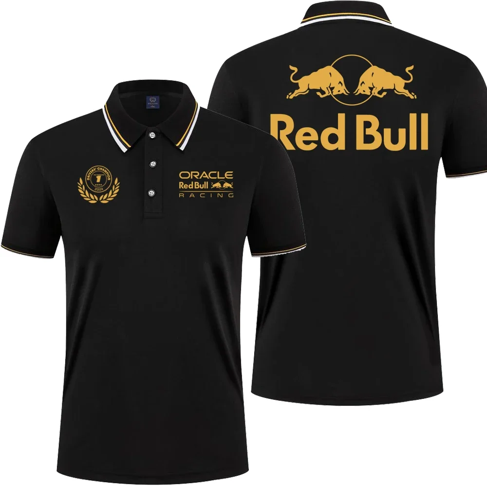 Red Bull Racing F1 Driver-Polo de ciclismo para hombre, camisa transpirable de manga corta de verano, Top de moda para hombre 2025