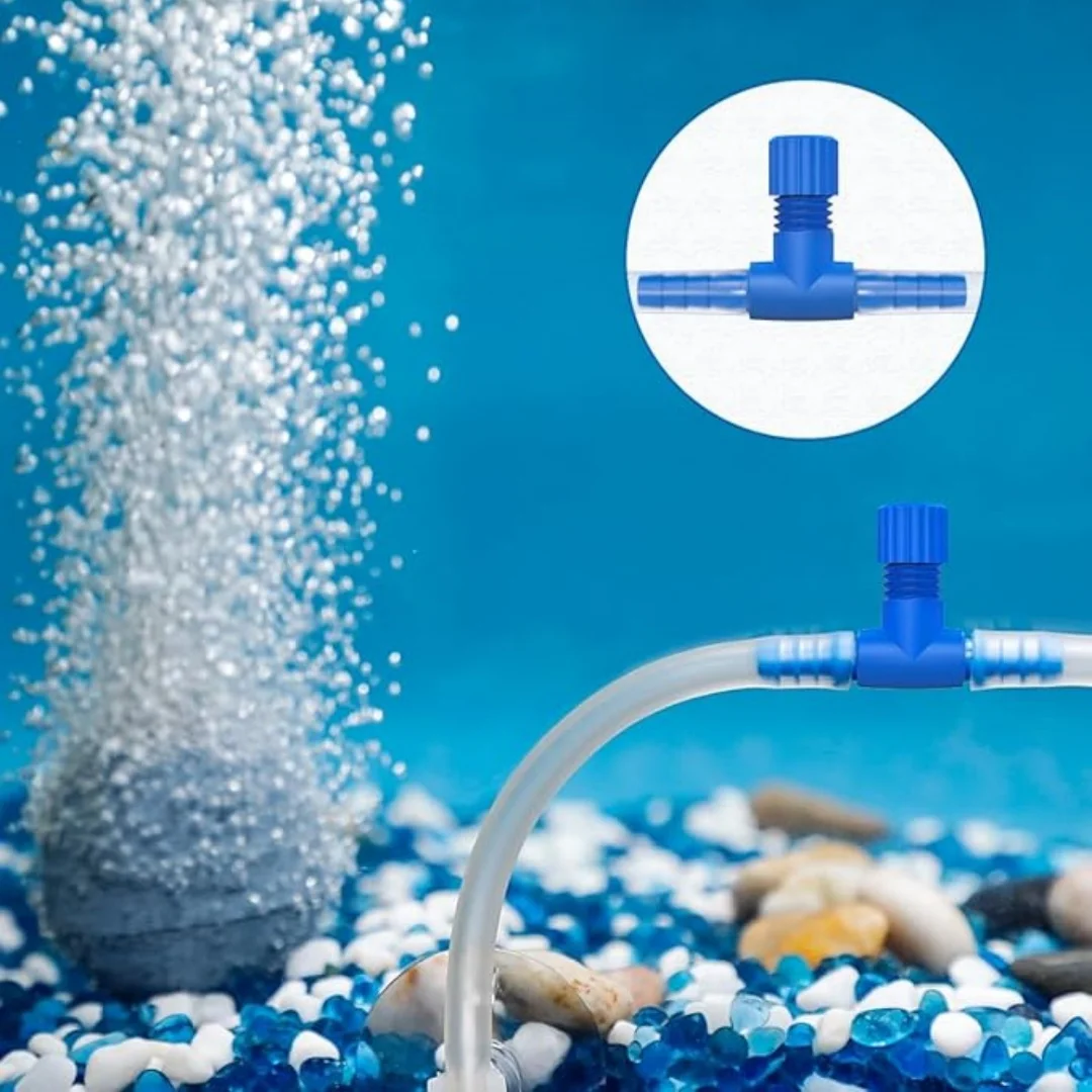 10pcs 4mm Aquarium Oxygen Pump Air Control Valves Plastic T Shaped Single Way Air Flow Regulator Portable Fish Tank Accessories