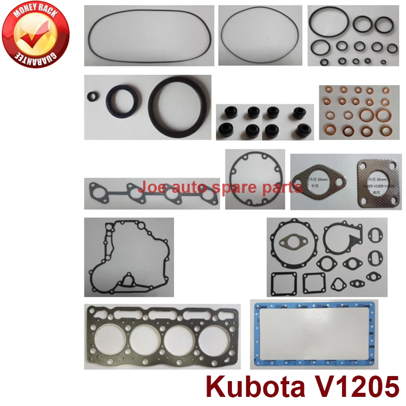 complete Overhaul engine full gasket set kit for Kubota engine: V1205 4D72