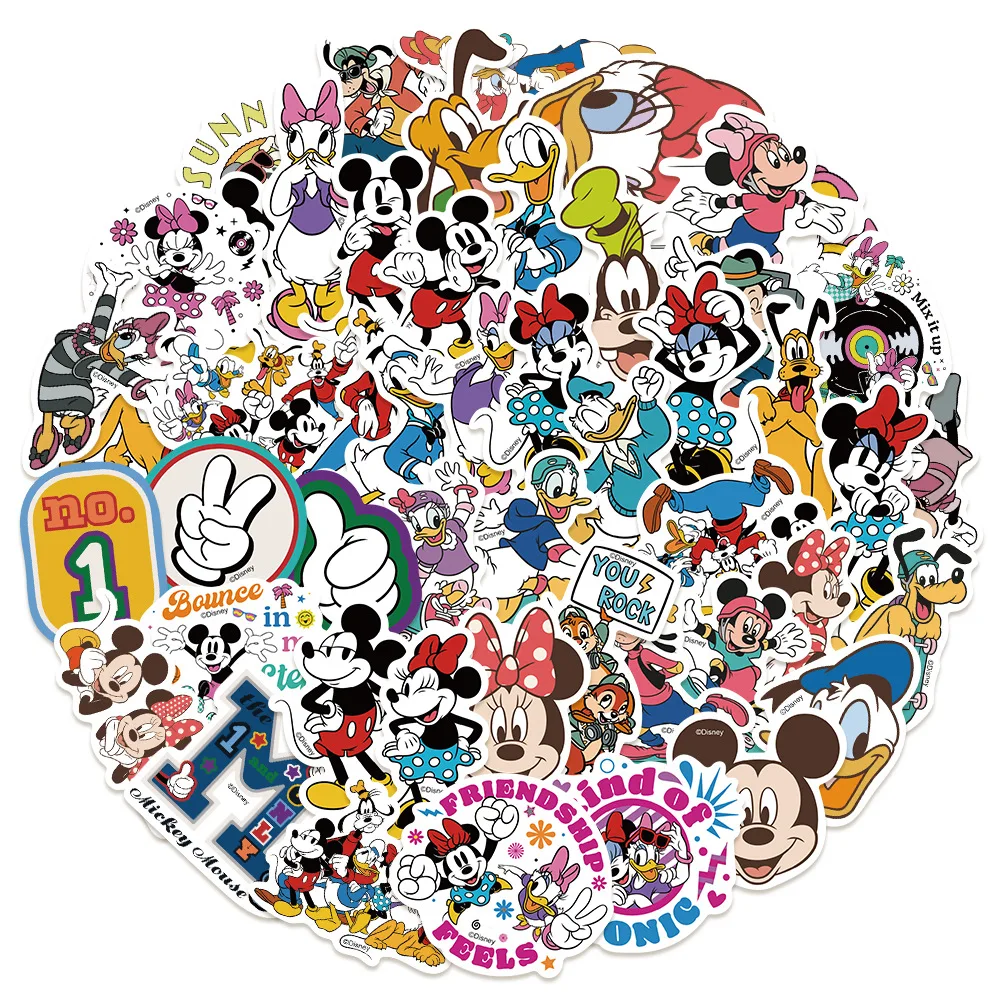 50 個ミッキーマウスミニー & フレンズステッカーパーソナライズ DIY 装飾デカール子供のご褒美電話ケース荷物ステッカー