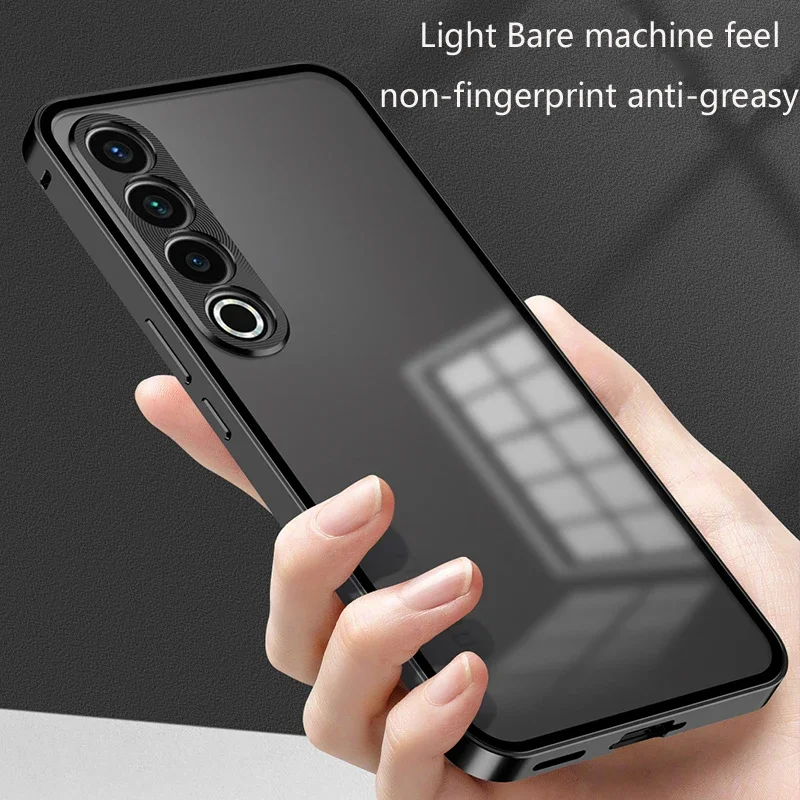 Luxury Magnetic Metal Bumper Phone Case Shell For Meizu 21 Note Matte Clear Back Cover Aluminum Alloy Frame For Meizu 21 Pro