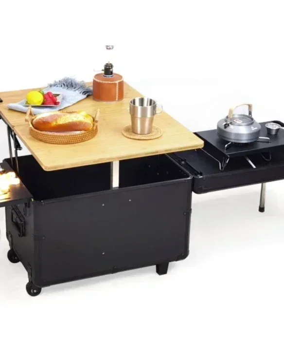 

Outdoor mobile kitchen, car camping box, picnic storage, folding tea table, coffee Hot sales