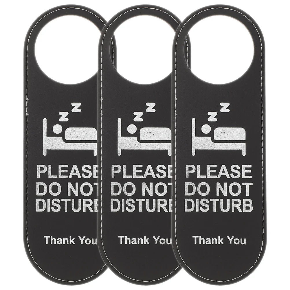 

3Pcs Door Signs High Quality Simple Design Not Disturb Make Up Ideal Hotel Bar Hanging Warning Function