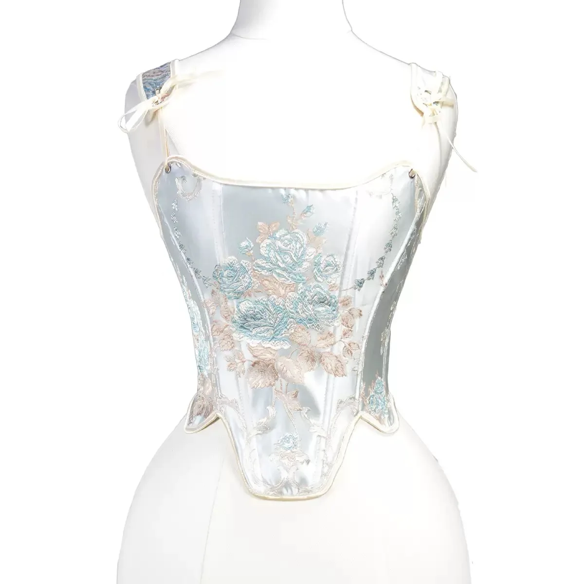 

Fairy flower back strap French palace shoulder strap embroidery literary retro style all-match belly fishbone corset corset