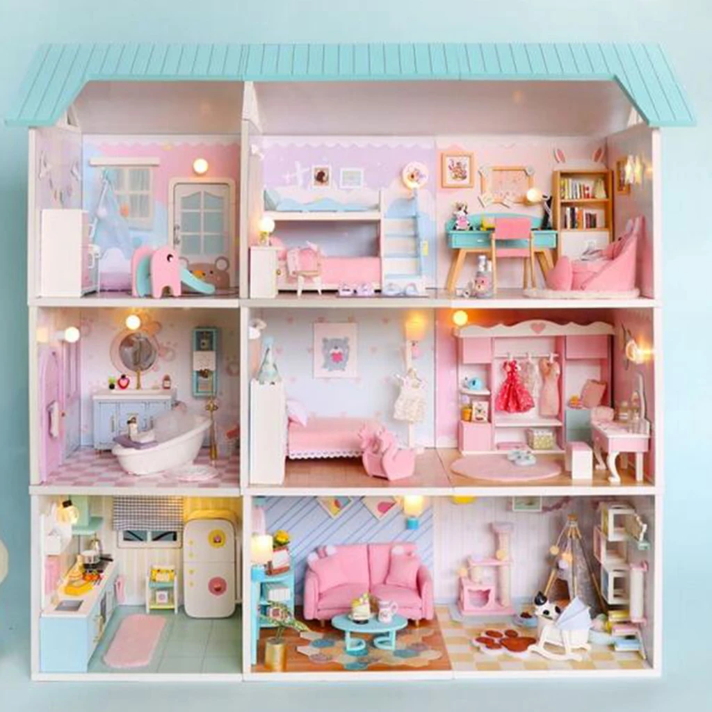 나무 인형의 집 미니어처 라이트 방진 커버 가구 인형의 집